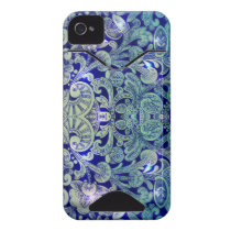 Victorian Arabesque, ALAMEDA - Navy & Sea Green Iphone 4 Id Covers