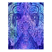 Victorian Arabesque, KASBAH - Navy & Cyan Postcards