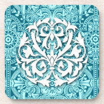 Victorian Arabesque, MAGIC CARPET in Teal & Aqua Coasters
