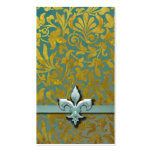 Victorian Arabesque, NOBLESSE - Aqua & Gold business cards