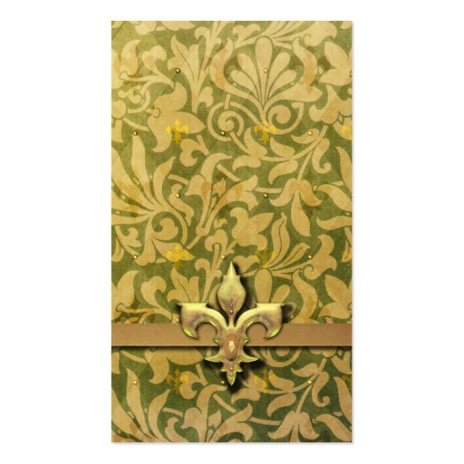 Victorian Arabesque, NOBLESSE - Gold & Green Business Card Templates (front side)