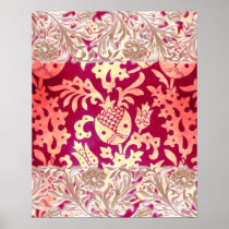 Victorian Arabesque, POMEGRANATE NOUVEAU Print