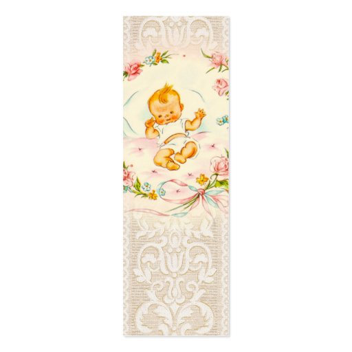 Victorian baby bookmark business cards (front side)