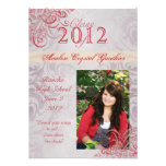 Victorian Baroque Red Graduation Invitations