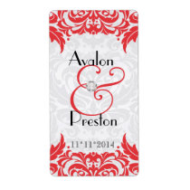 Victorian Baroque Red  Wine Wedding Label