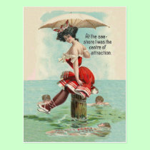Victorian Bathing Beauty Postcard postcards