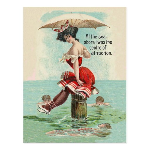 Victorian Bathing Beauty Postcard Zazzle