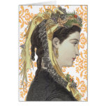 Victorian Beauty - Greeting Card - Damask Pattern