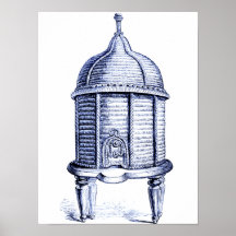 Victorian Beehive Blue Tint Poster