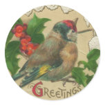 Victorian Bird Christmas Stickers