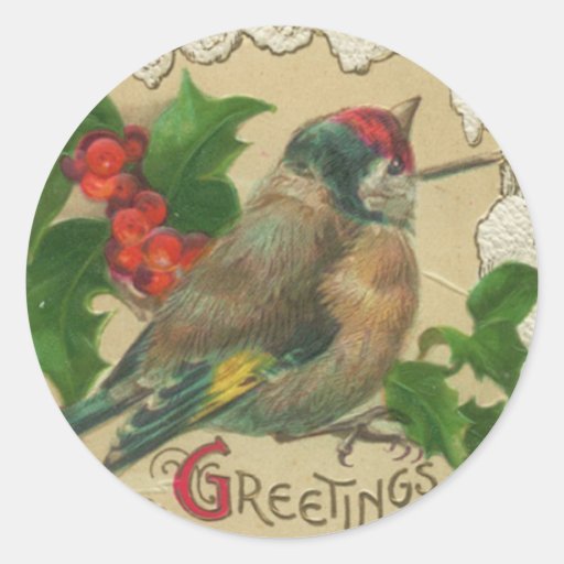 Victorian Bird Christmas Stickers