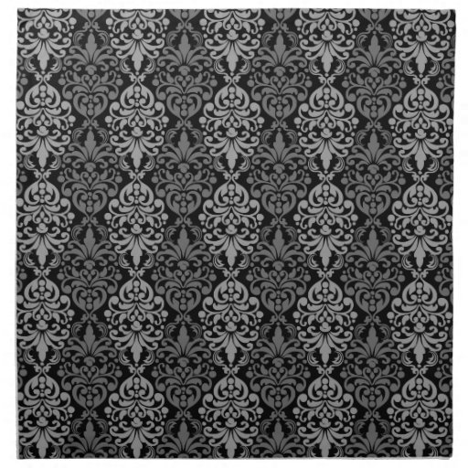 Victorian Black Grey Vintage Damask Lace Pattern Cloth Napkin Zazzle