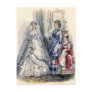 vintage engraving, victorian, wedding dress,