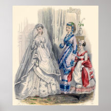 Victorian Bride Illistrate Poster Print
