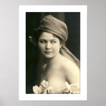victorian bride sepia, flowers soft portrait posters