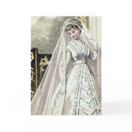 Victorian Bride Invitation or Greeting Card – Antique Fashion Plate Victorian Bride Invitation or Greeting Card – Antique Fashion Plate