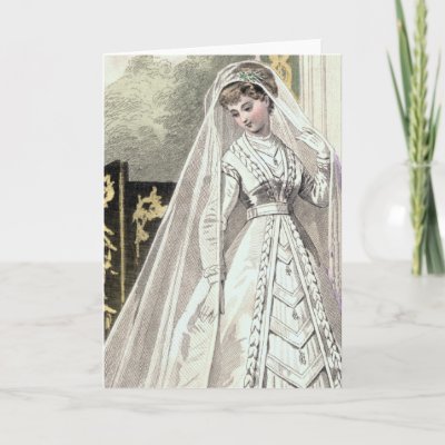 Victorian Bride Wedding Invitation Greeting Card by AntiqueImages