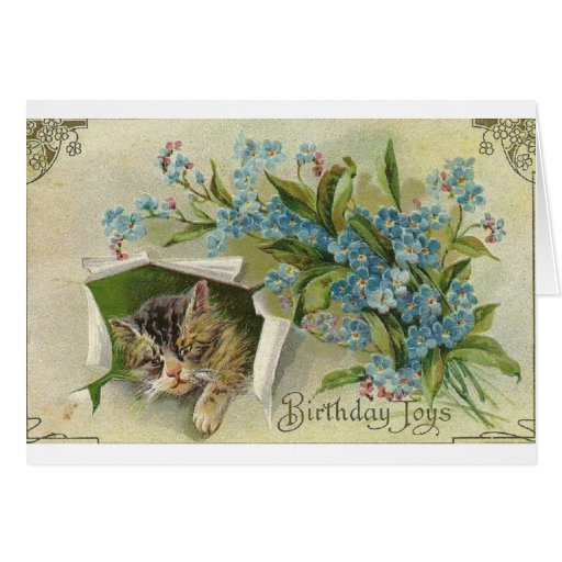 Victorian Cat Birthday Greeting Card Zazzle
