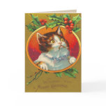Victorian Cat Christmas Card