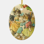 Victorian Cat Christmas Ornament