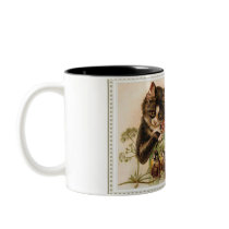 Victorian Cat Plays the Violin for Songbirds Mug