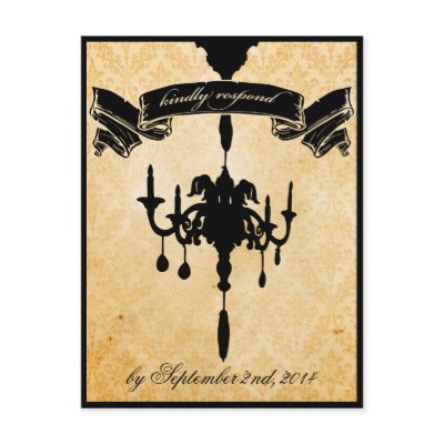 Victorian Chandelier • black & cream RSVP Postcards