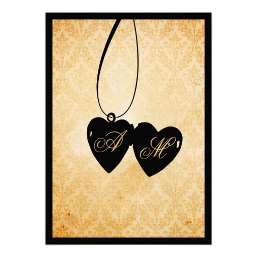 Victorian Chandelier â€¢ black & cream Wedding Custom Announcements