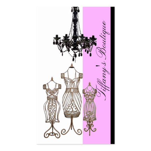 Victorian Chandelier Boutique business cards (front side)