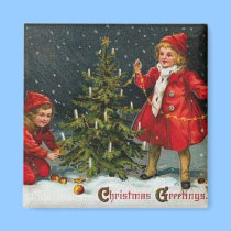 Victorian Children Christmas Magnet