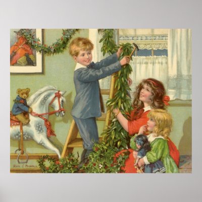 Decorating for Christmas poster