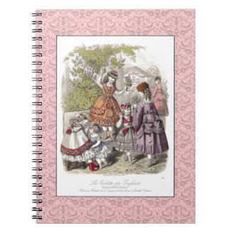 Victorian Children Picking Lilacs Vintage Fashion Note Book