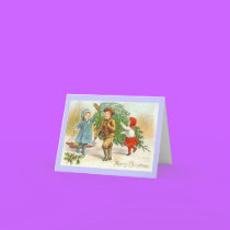 Victorian Children with Christmas Tree cards