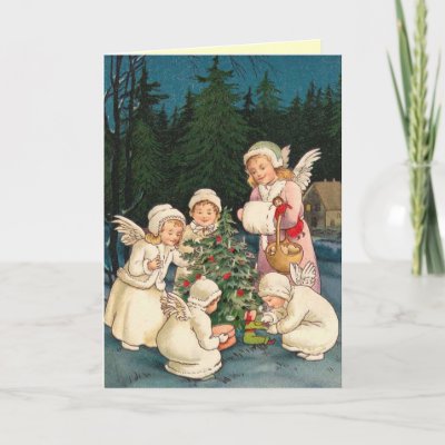 Victorian Christmas Angel Card