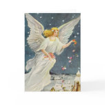 Victorian Christmas Angel with Stars and Roses Card
