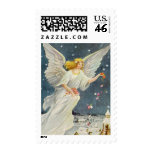 Victorian Christmas Angel with Stars and Roses Stamps