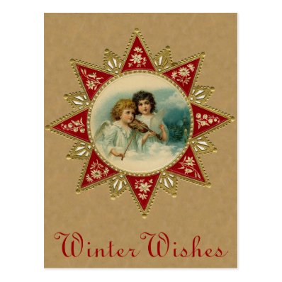 Victorian Christmas Angels Postcard