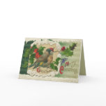 Victorian Christmas Bird Card
