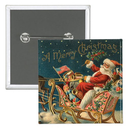 Victorian Christmas Button Pin