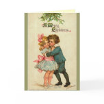 Victorian Christmas Card - Give me a Kiss!