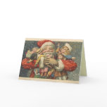 Victorian Christmas Card - Santa