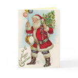 Victorian Christmas Card - Santa