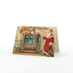 Victorian Christmas Card - Santa