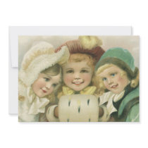Victorian Christmas Children; Best Friends Custom Invitations