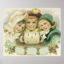 Victorian Christmas Children; Best Friends Poster