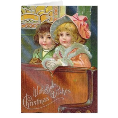 Victorian Christmas Church Greeting Card
