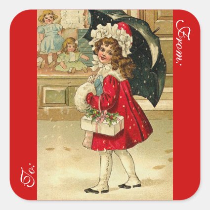 Victorian Christmas Gift Tag Stickers