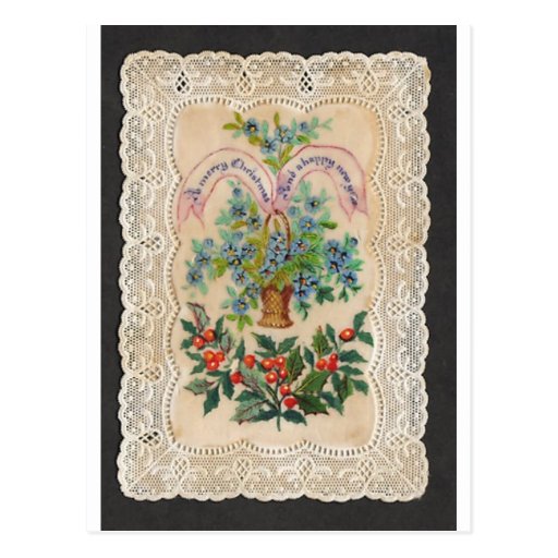 Victorian Christmas New Year Greeting Card 1870 Post Card