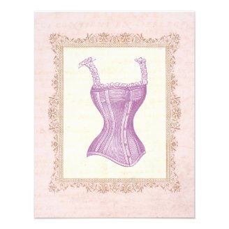 Victorian Corset Lingerie Bridal Shower Custom Invitation