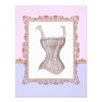 Victorian Corset Lingerie Bridal Shower Personalized Announcement