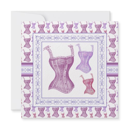 Victorian Corset Purple Vintage Bridal Shower zazzle_invitation